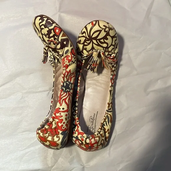 Emilio Pucci Leather Ballet Flats Classic Print - Picture 8 of 15